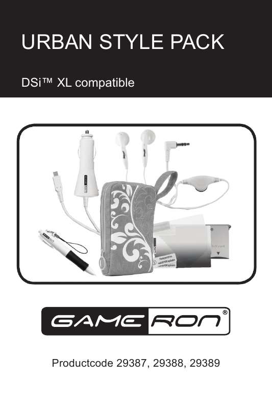 Guide utilisation GAMERON URBAN STYLE PACK DSI XL  de la marque GAMERON