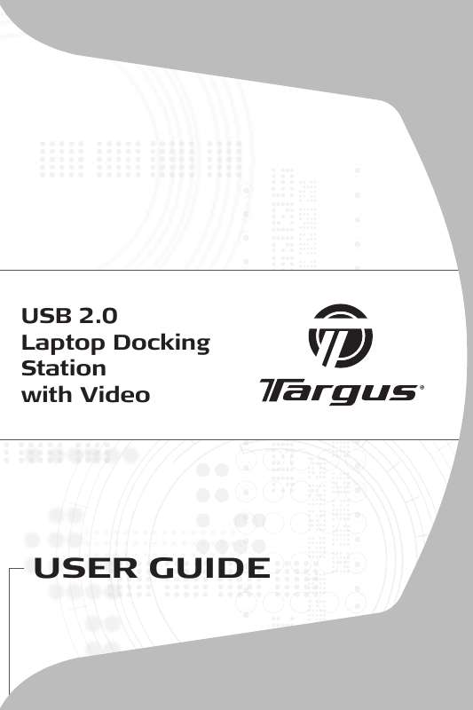 Guide utilisation TARGUS USB 2.0 LATPOP DOCKING STATION  de la marque TARGUS