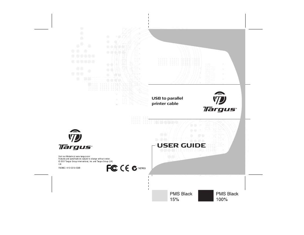 Guide utilisation TARGUS USB TO PARALLEL  de la marque TARGUS