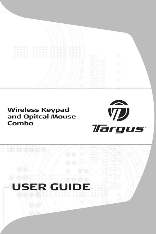 Guide utilisation TARGUS WIRELESS KEYPAD AND OPTICAL MOUSE COMBO  de la marque TARGUS