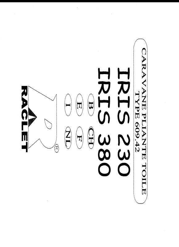 Guide utilisation  RACLET IRIS 230  de la marque RACLET