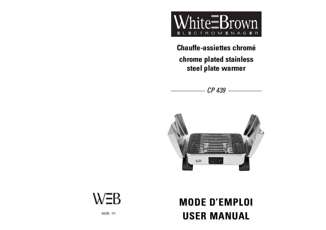 Guide utilisation  WHITE BROWN CP 439  de la marque WHITE BROWN