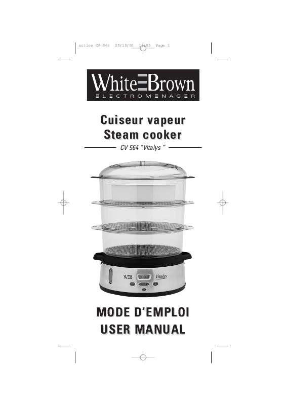 Guide utilisation  WHITE BROWN CV 564  de la marque WHITE BROWN