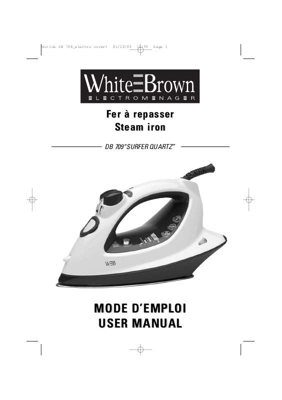 Guide utilisation  WHITE BROWN DB 709  de la marque WHITE BROWN