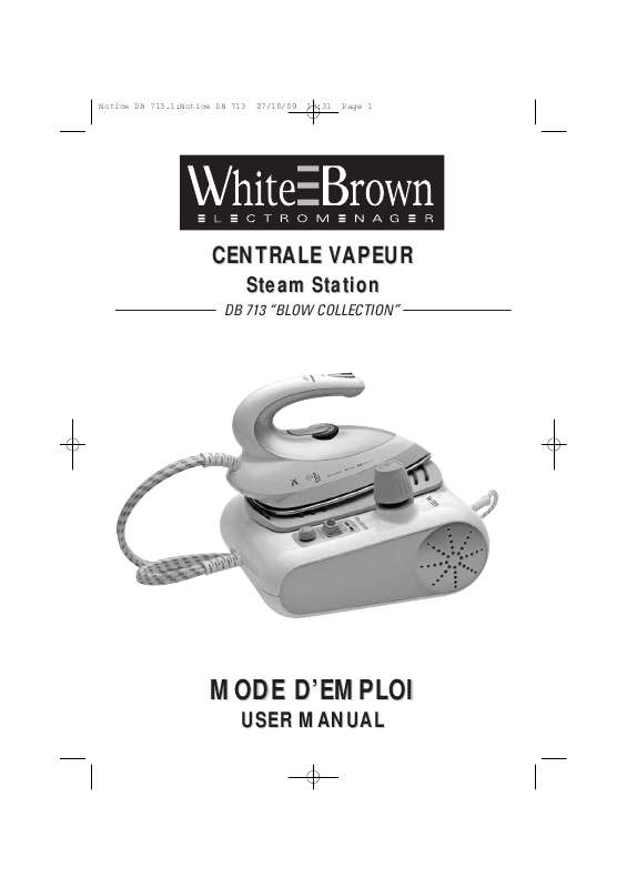 Guide utilisation  WHITE BROWN DB 713  de la marque WHITE BROWN