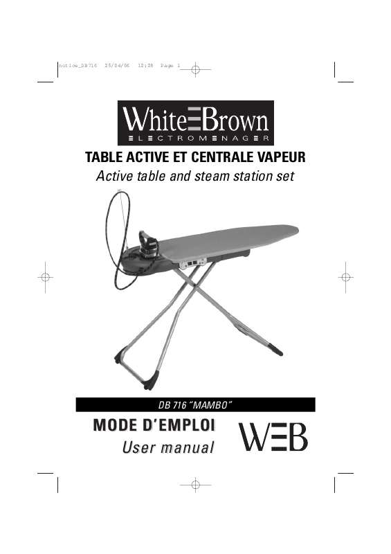Guide utilisation  WHITE BROWN DB 716  de la marque WHITE BROWN