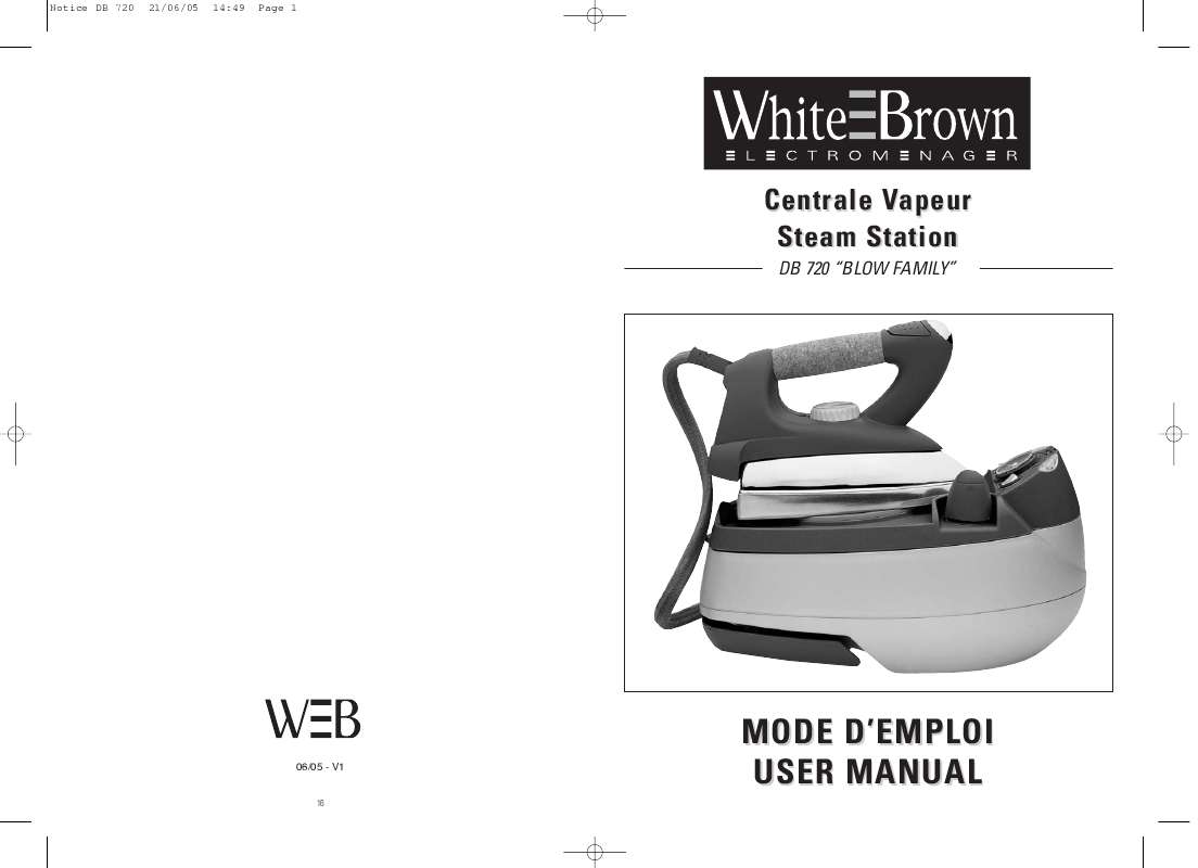 Guide utilisation  WHITE BROWN DB 720  de la marque WHITE BROWN