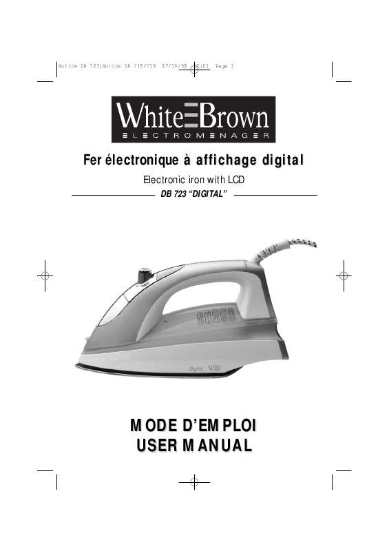 Guide utilisation WHITE BROWN DB 723  de la marque WHITE BROWN