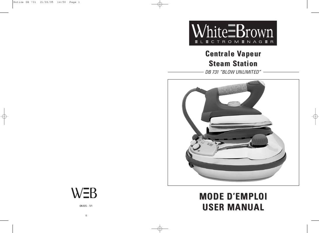 Guide utilisation  WHITE BROWN DB 731  de la marque WHITE BROWN