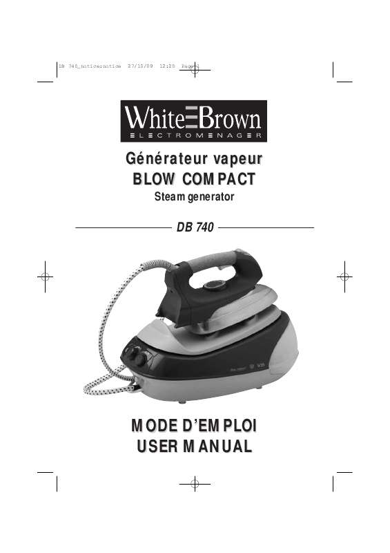Guide utilisation  WHITE BROWN DB 740  de la marque WHITE BROWN