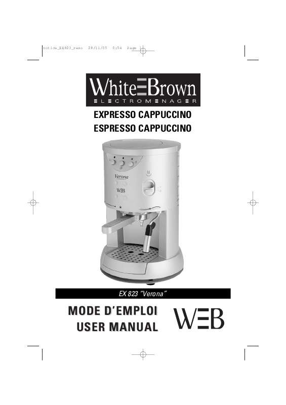 Guide utilisation WHITE BROWN EX 823 de la marque WHITE BROWN