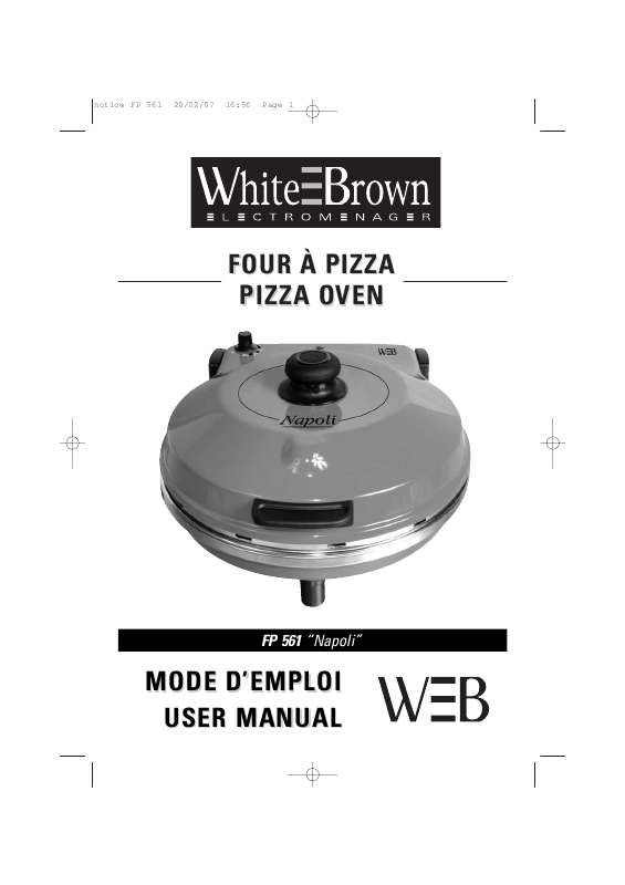 Guide utilisation  WHITE BROWN FP 561  de la marque WHITE BROWN