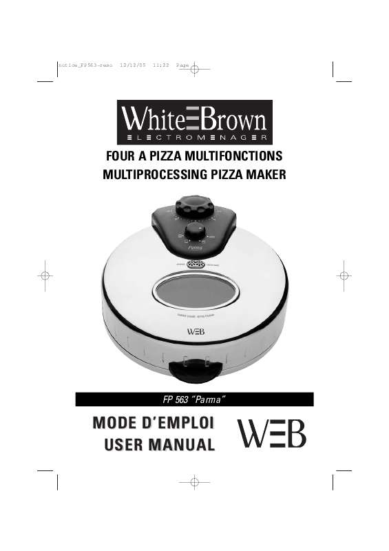 Guide utilisation  WHITE BROWN FP 563  de la marque WHITE BROWN