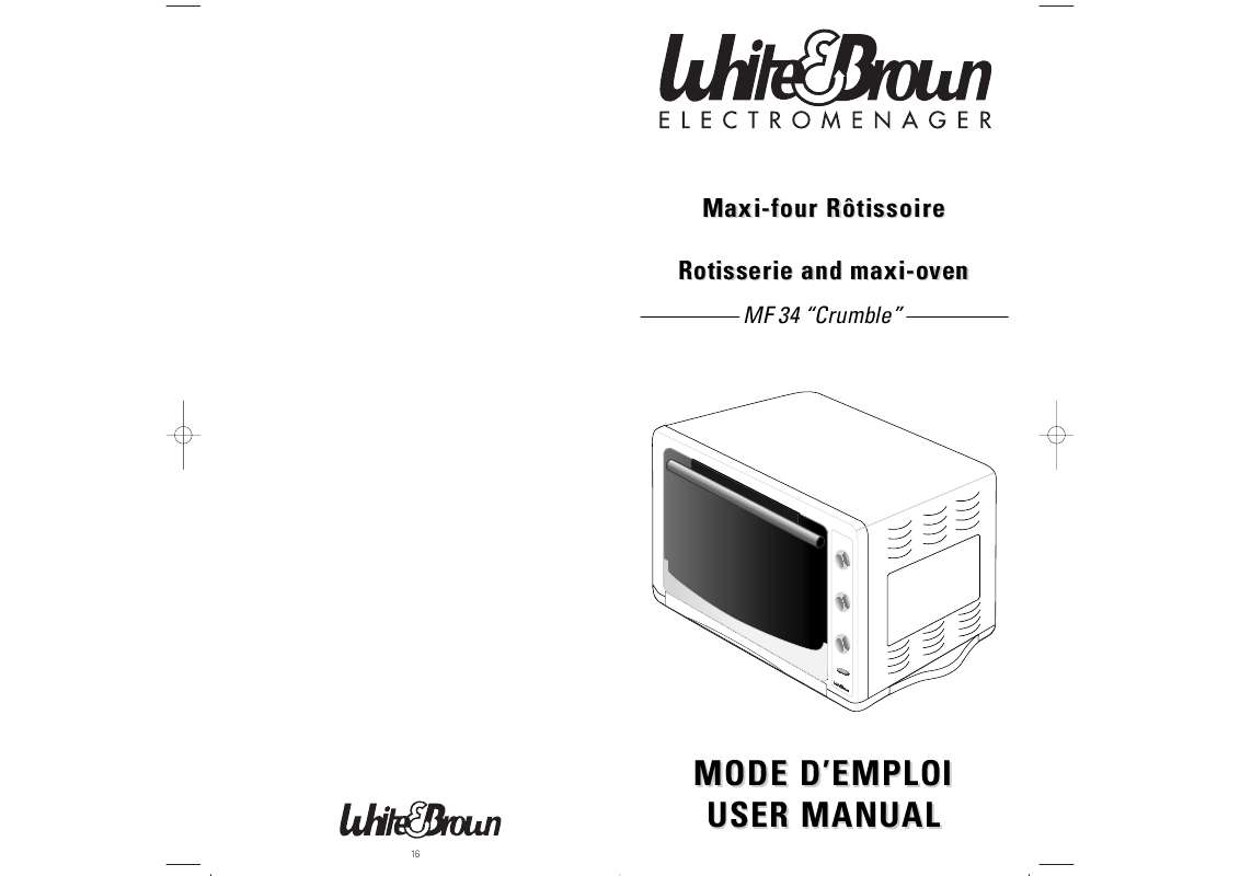 Guide utilisation  WHITE BROWN MF 34  de la marque WHITE BROWN