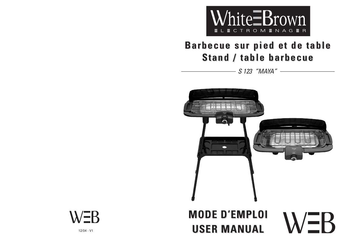 Guide utilisation  WHITE BROWN S 123  de la marque WHITE BROWN
