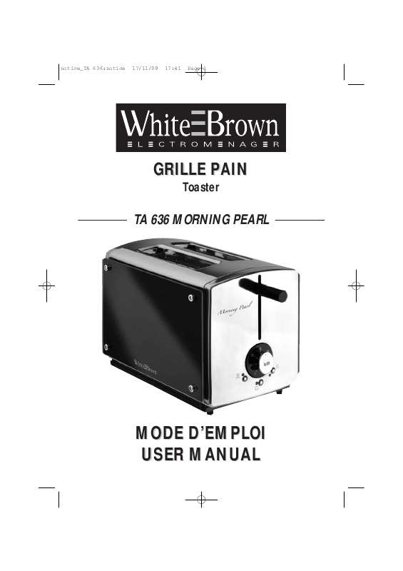 Guide utilisation  WHITE BROWN TA 636  de la marque WHITE BROWN