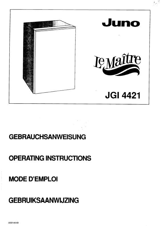 Guide utilisation  JUNO JGI4421  de la marque JUNO