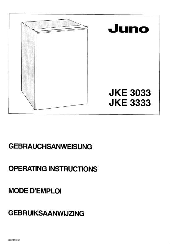 Guide utilisation  JUNO JKE3033  de la marque JUNO
