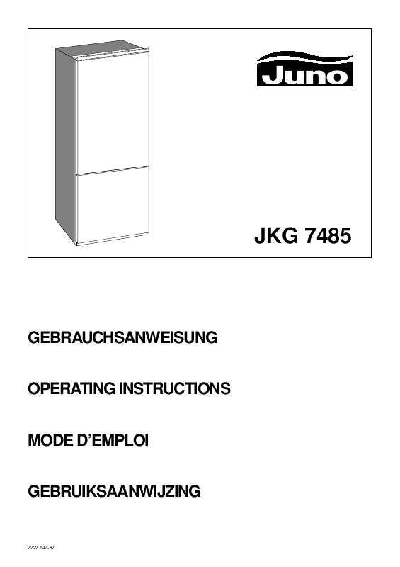 Guide utilisation  JUNO JKG 7485  de la marque JUNO
