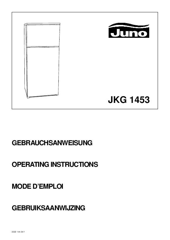 Guide utilisation  JUNO JKG1453  de la marque JUNO