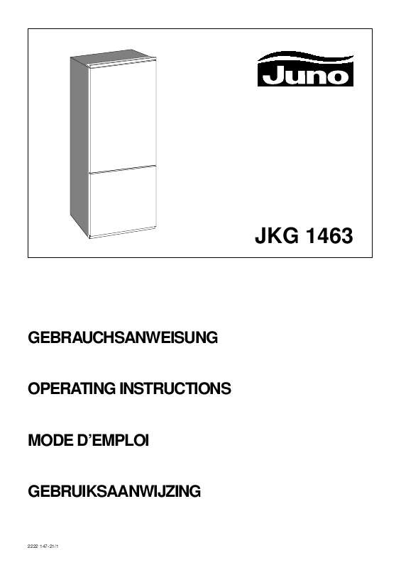 Guide utilisation  JUNO JKG1463  de la marque JUNO