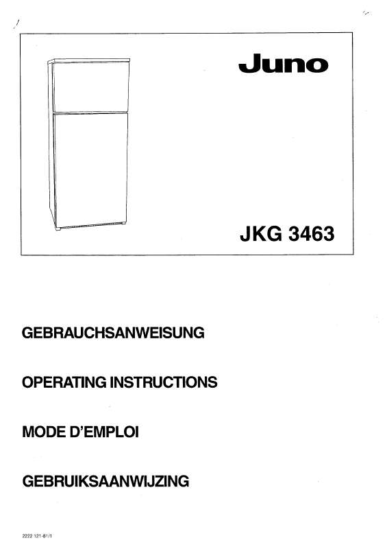 Guide utilisation  JUNO JKG3463  de la marque JUNO