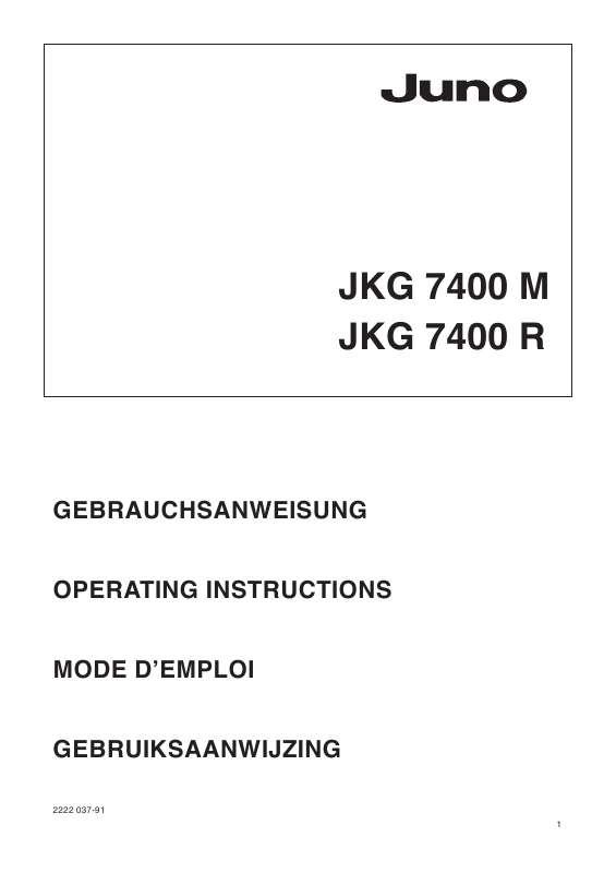 Guide utilisation  JUNO JKG7400M  de la marque JUNO