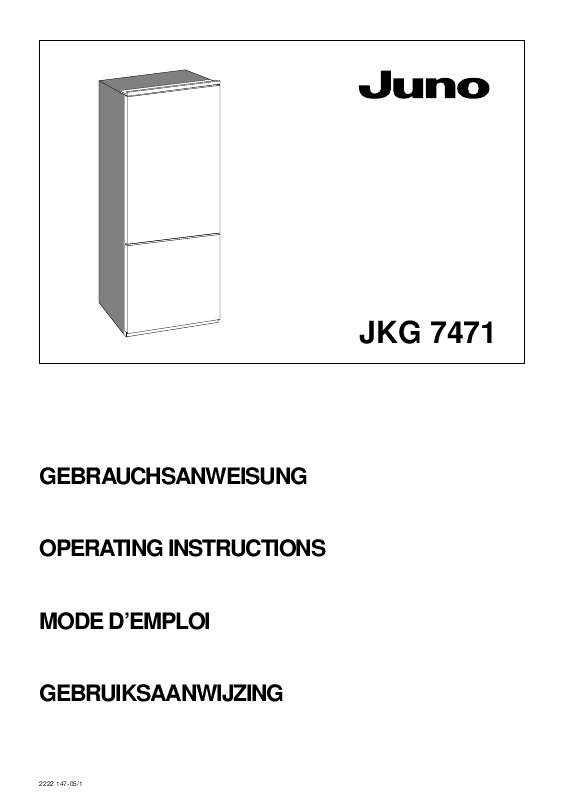 Guide utilisation  JUNO JKG7471  de la marque JUNO
