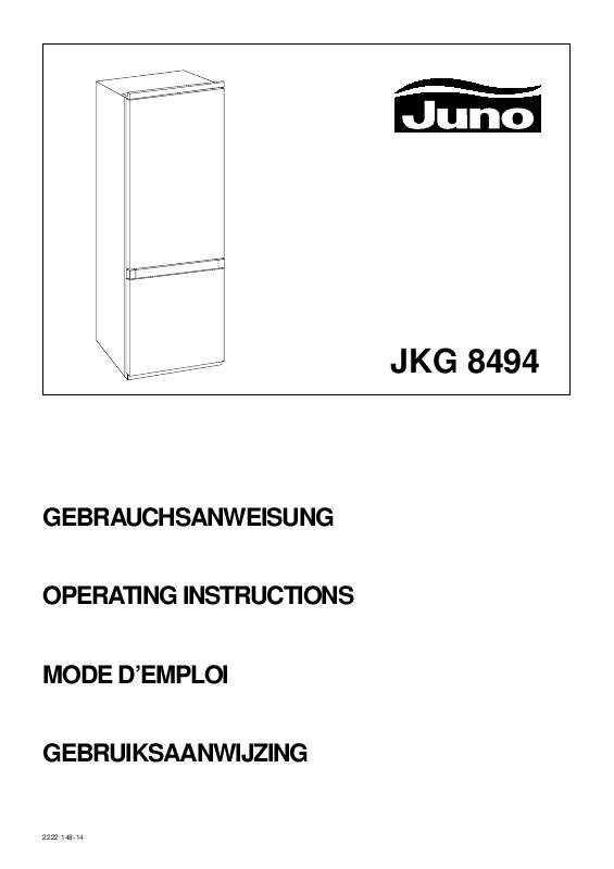 Guide utilisation  JUNO JKG8494  de la marque JUNO