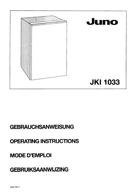 Guide utilisation  JUNO JKI1033  de la marque JUNO
