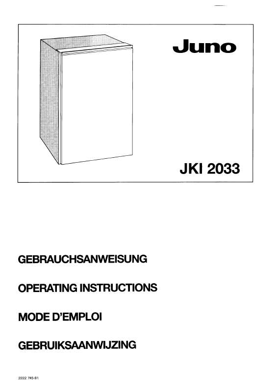 Guide utilisation  JUNO JKI2033  de la marque JUNO