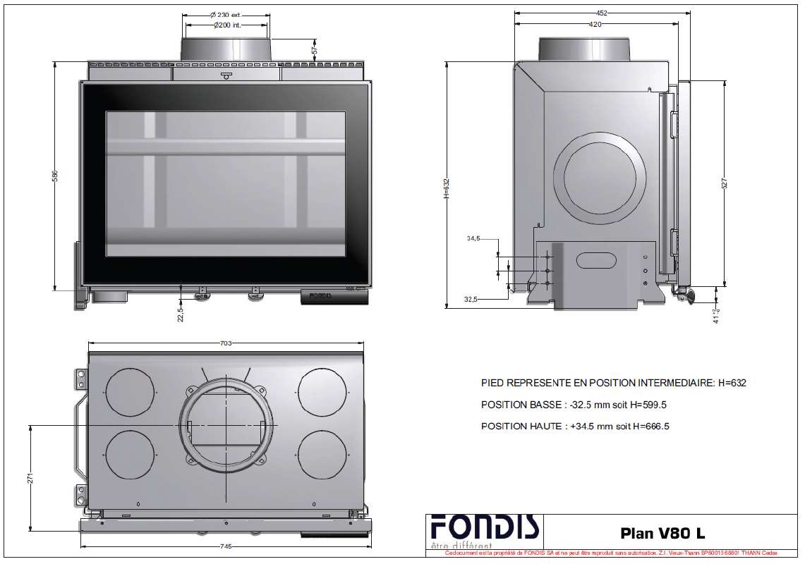 Guide utilisation  FONDIS V80 L  de la marque FONDIS