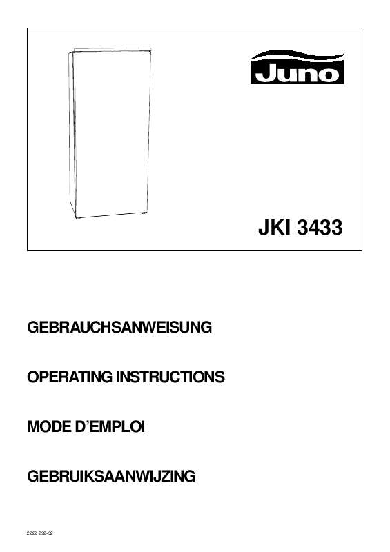 Guide utilisation  JUNO JKI3433  de la marque JUNO