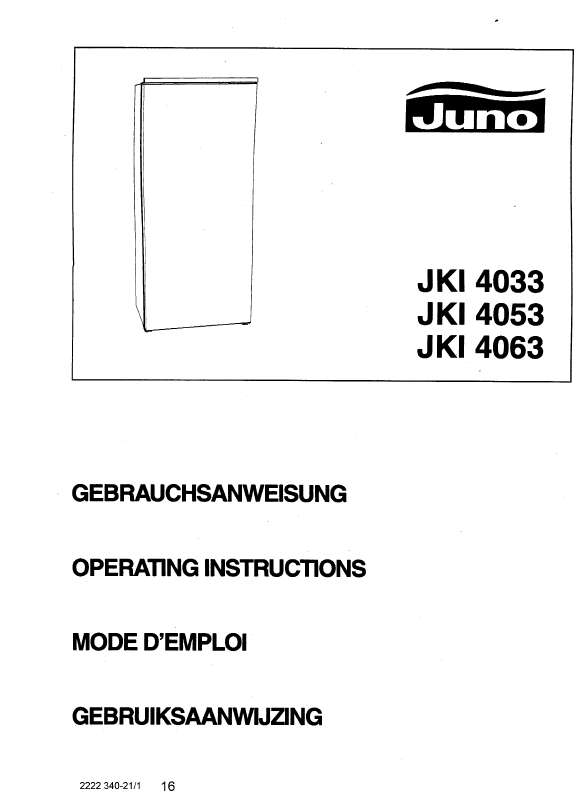 Guide utilisation  JUNO JKI4033  de la marque JUNO