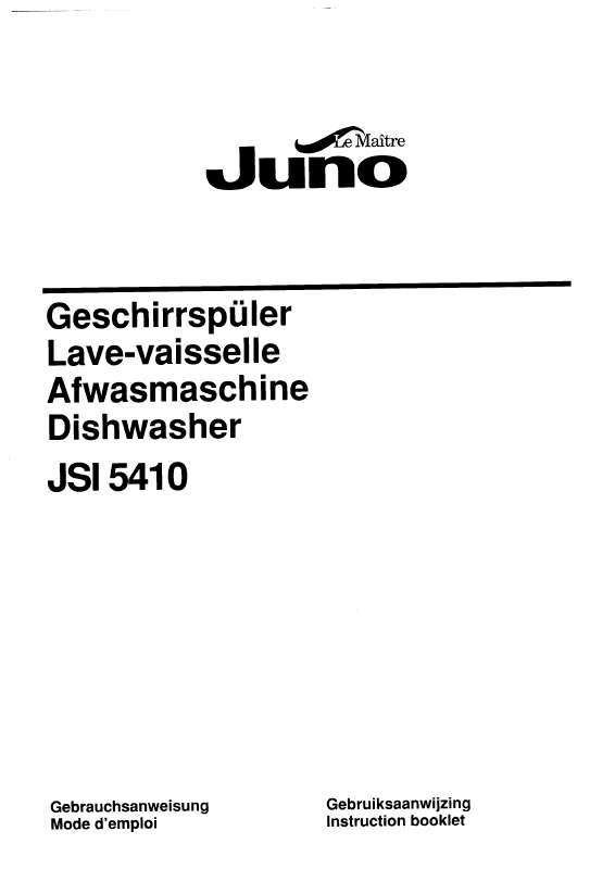 Guide utilisation  JUNO JSI5410B  de la marque JUNO