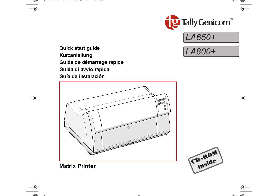 Guide utilisation  TALLYGENICOM LA800 PLUS  de la marque TALLYGENICOM