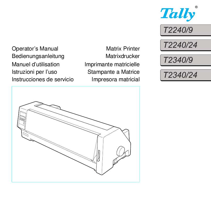 Guide utilisation  TALLYGENICOM T2240-24  de la marque TALLYGENICOM