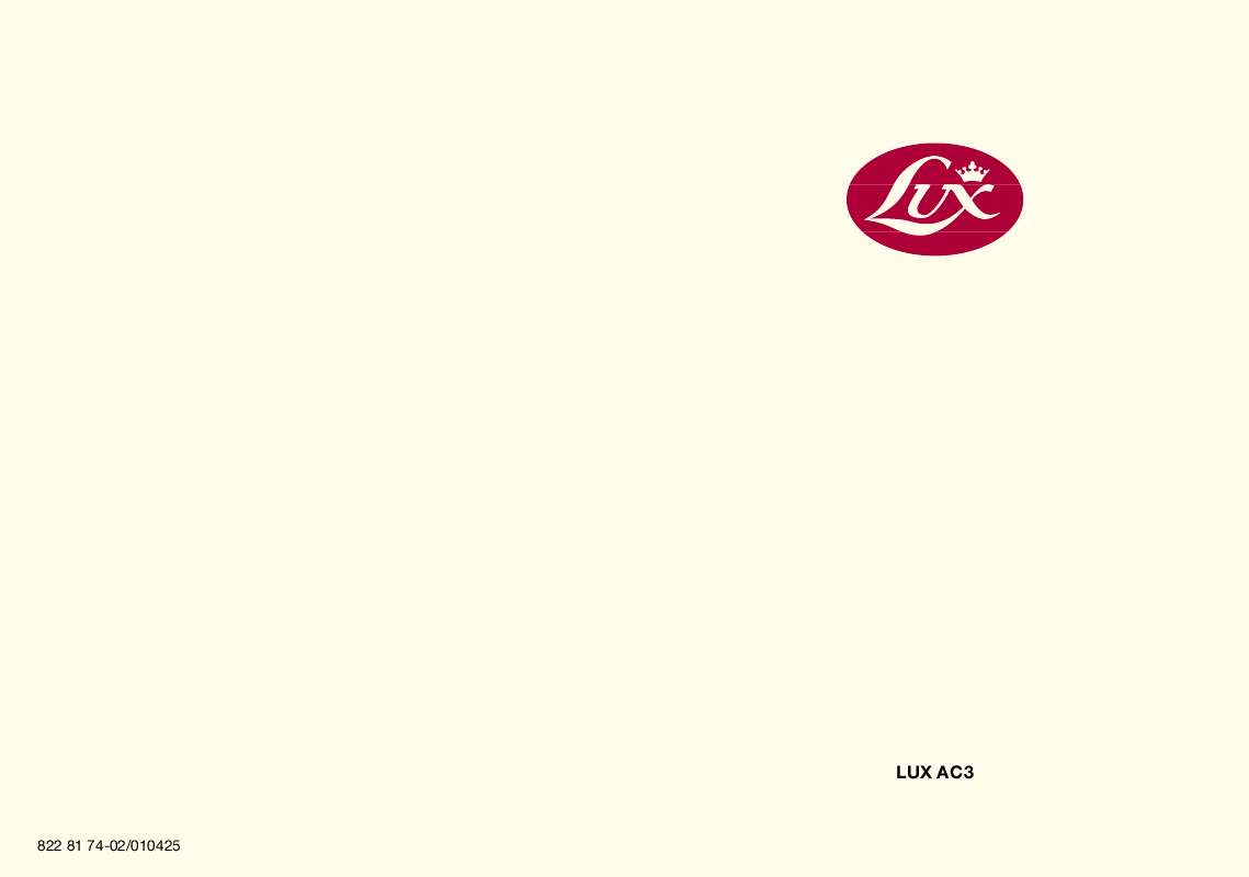 Guide utilisation  LUX AC3  de la marque LUX