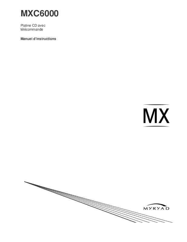 Guide utilisation  MYRYAD MXC6000  de la marque MYRYAD