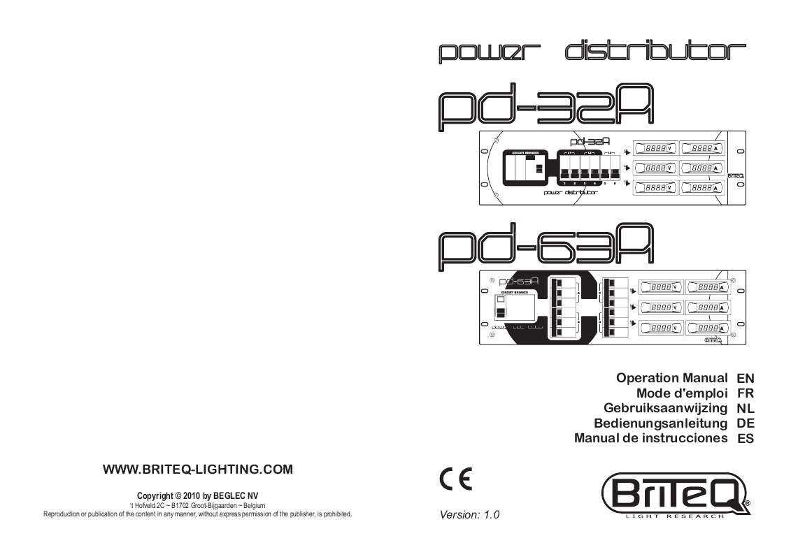 Guide utilisation  BEGLEC BRITEQ PD-32A  de la marque BEGLEC