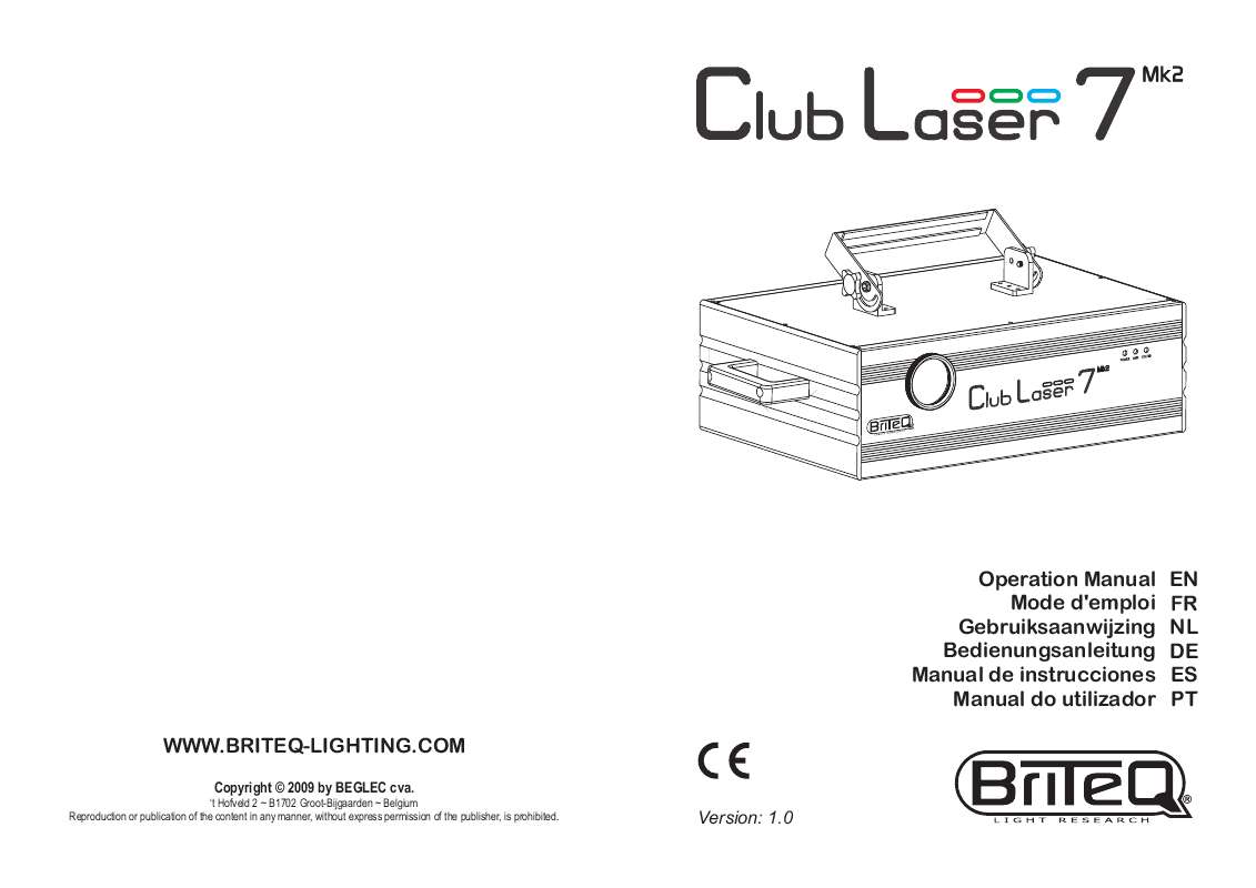 Guide utilisation  BEGLEC CLUB LASER 7 MK2  de la marque BEGLEC