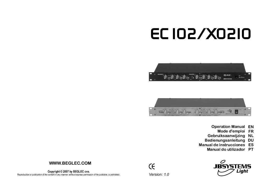 Guide utilisation  BEGLEC EC 102-X0210  de la marque BEGLEC