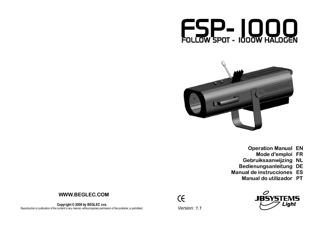 Guide utilisation  BEGLEC FSP-1000  de la marque BEGLEC