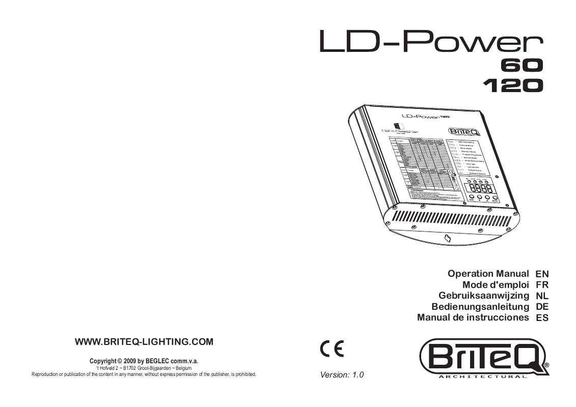 Guide utilisation  BEGLEC LD-POWER 120  de la marque BEGLEC