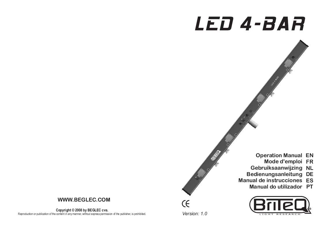 Guide utilisation  BEGLEC LED 4-BAR  de la marque BEGLEC
