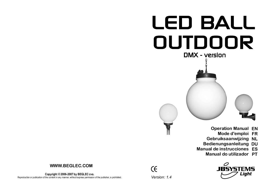 Guide utilisation  BEGLEC LED BALL OUTDOOR  de la marque BEGLEC