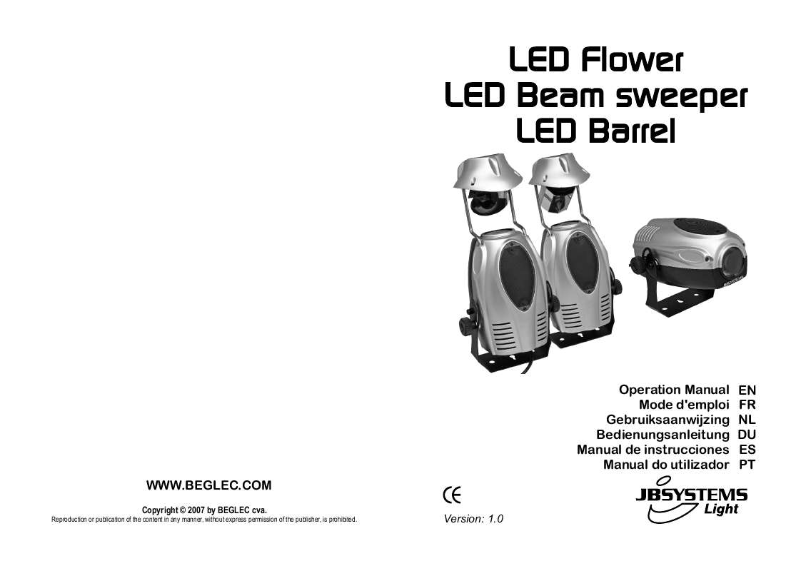 Guide utilisation  BEGLEC LED BEAM SWEEPER  de la marque BEGLEC