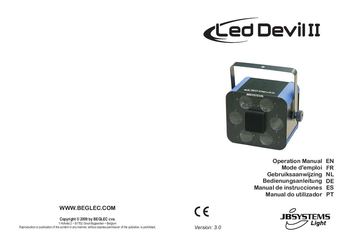 Guide utilisation  BEGLEC LED DEVIL II  de la marque BEGLEC
