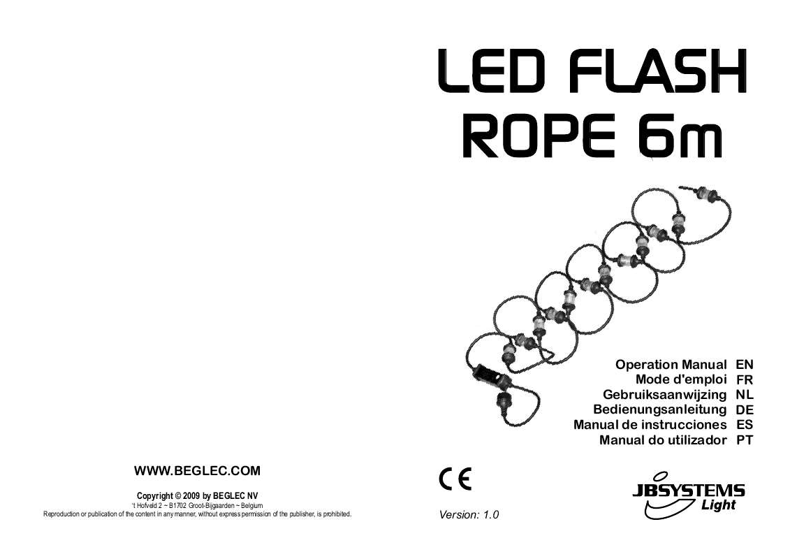Guide utilisation  BEGLEC LED FLASH ROPE 6M  de la marque BEGLEC