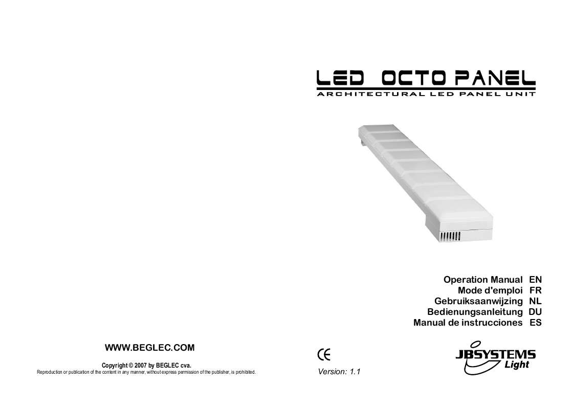 Guide utilisation  BEGLEC LED OCTO PANEL  de la marque BEGLEC